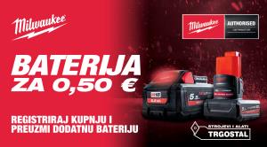 Milwaukee baterija za 0,50 EUR